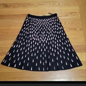 Snak Black A-Line Skirt with Pink Teardrop Design
